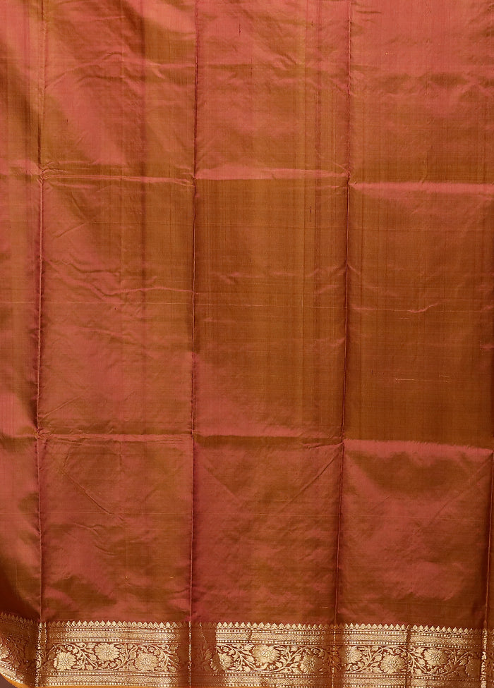 Cream Handloom Katan Pure Silk Saree With Blouse Piece