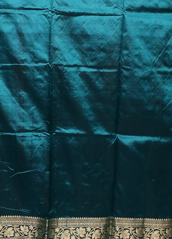 Green Handloom Katan Pure Silk Saree With Blouse Piece