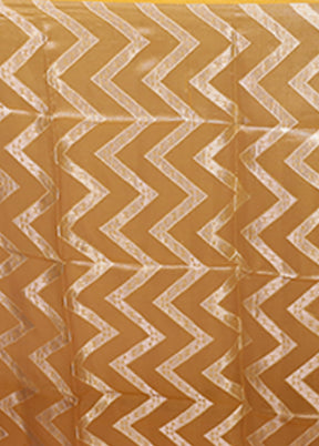 Yellow Handloom Tissue Pure Silk Saree With Blouse Piece