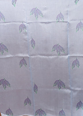 Blue Handloom Pure Organza Saree With Blouse Piece