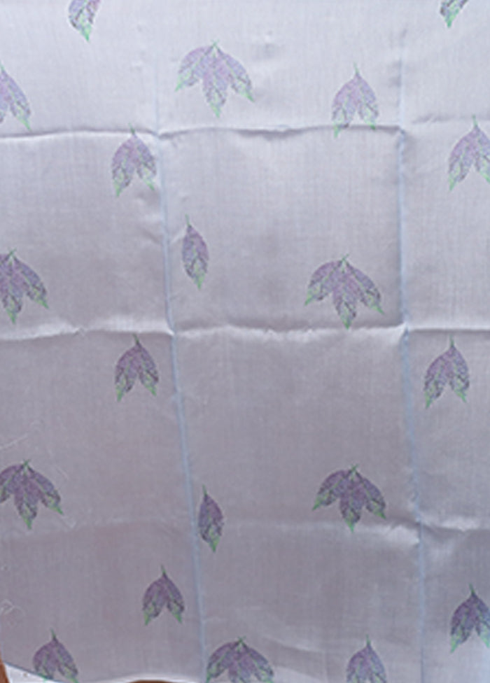 Blue Handloom Pure Organza Saree With Blouse Piece