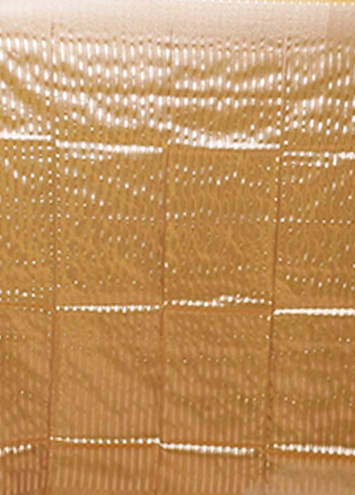 Yellow Tissue Silk Saree With Blouse Piece