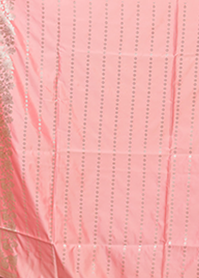 Pink Katan Silk Saree With Blouse Piece