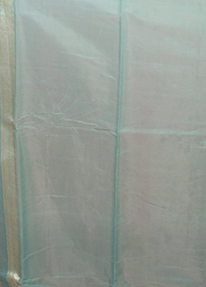 Green Kora Silk Saree With Blouse Piece