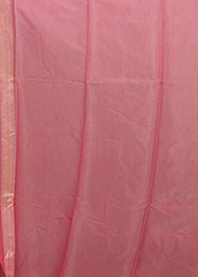 Pink Kora Silk Saree With Blouse Piece