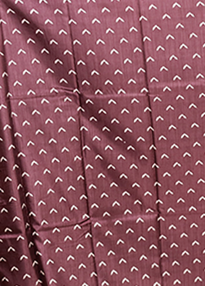 Purple Chanderi Cotton Saree With Blouse Piece