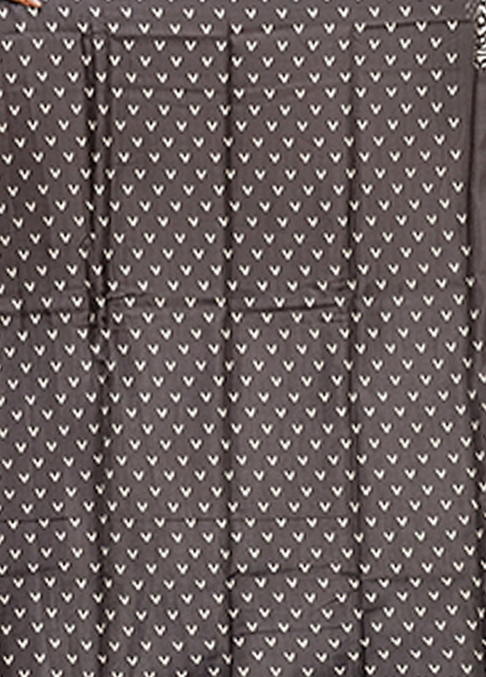 Black Chanderi Cotton Saree With Blouse Piece