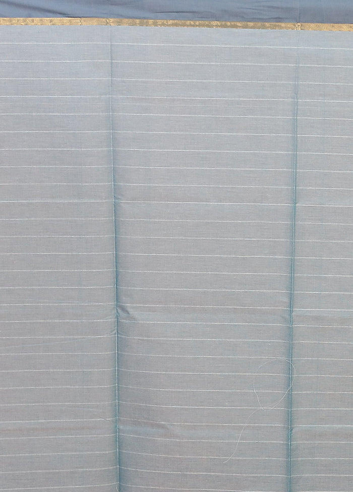 Green Cotton Saree With Blouse Piece