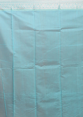 Blue Pure Cotton Saree With Blouse Piece