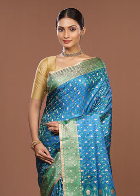 Green Tanchoi Silk Saree With Blouse Piece