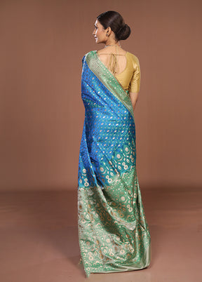 Green Tanchoi Silk Saree With Blouse Piece