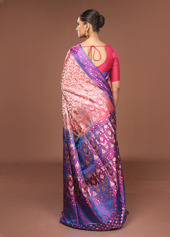 Pink Tanchoi Silk Saree With Blouse Piece
