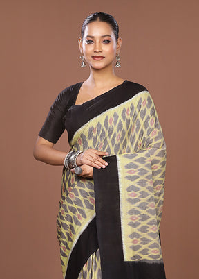 Grey Ikkat Silk Saree With Blouse Piece
