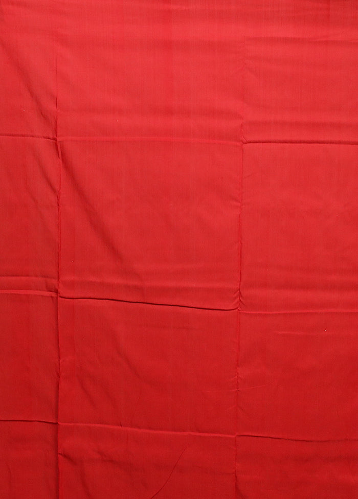 White Ikkat Silk Saree With Blouse Piece