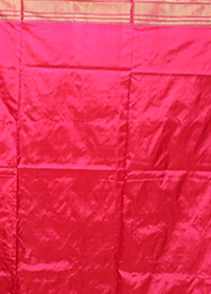 Blue Handloom Ikkat Pure Silk Saree With Blouse Piece