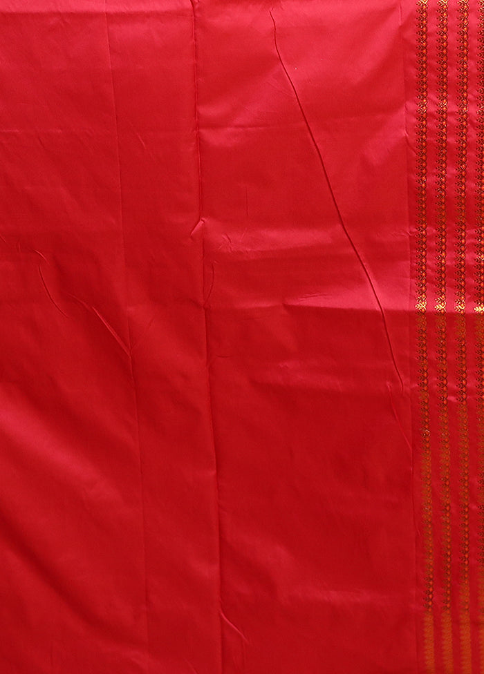 Pink Assam Silk Saree With Blouse Piece