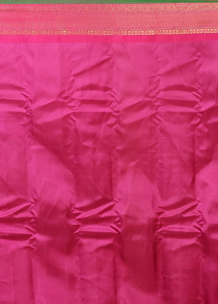 Purple Gadwal Pure Silk Saree Without Blouse Piece