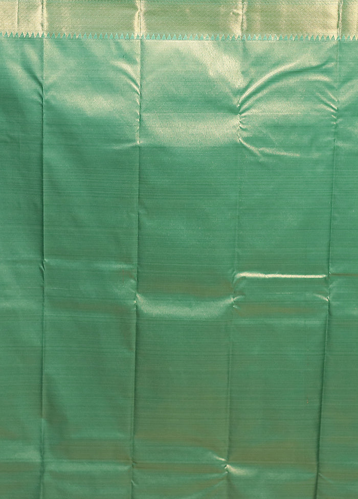 Green Kanjivaram Silk Saree With Blouse Piece