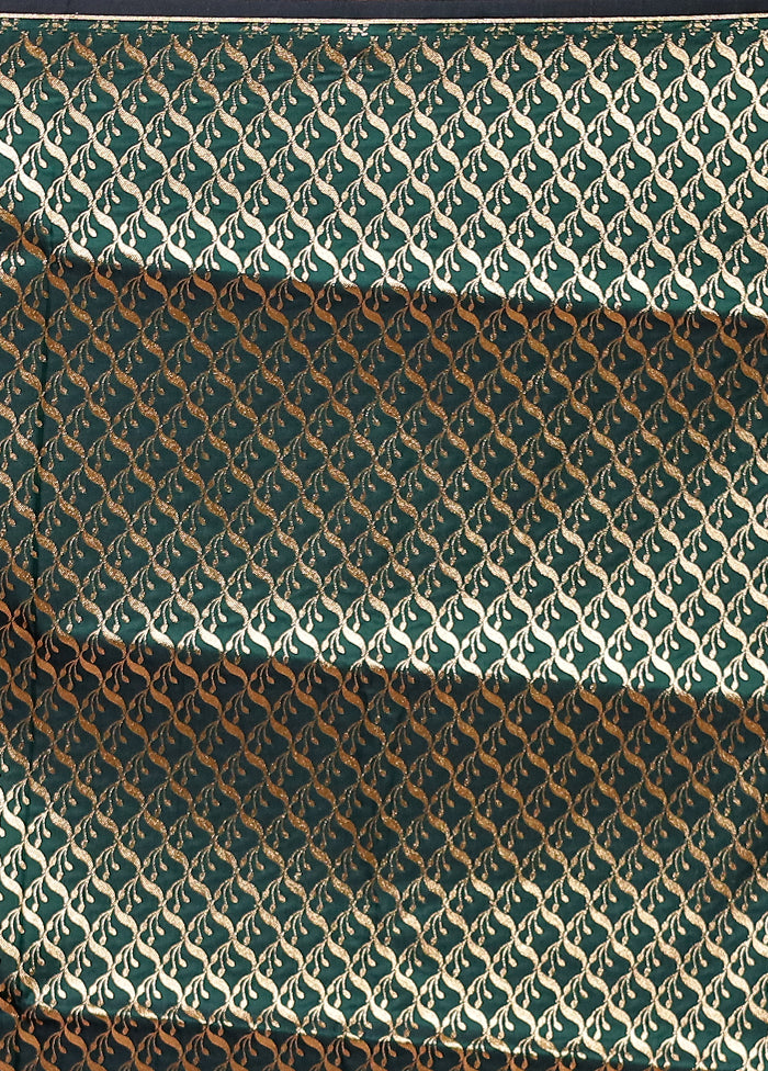 Green Banarasi Silk Saree With Blouse Piece