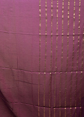 Purple Matka Silk Saree With Blouse Piece