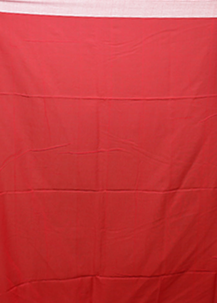 Red Matka Silk Saree With Blouse Piece