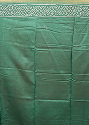 Green Chanderi Silk Saree With Blouse Piece