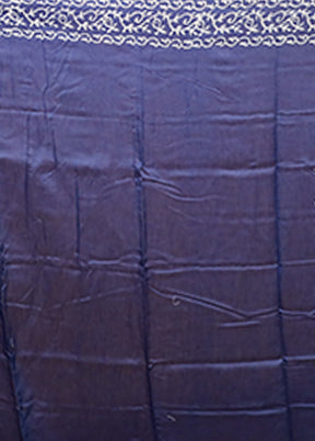 Blue Chanderi Silk Saree With Blouse Piece