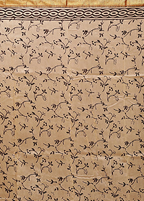 Cream Chanderi Silk Saree With Blouse Piece