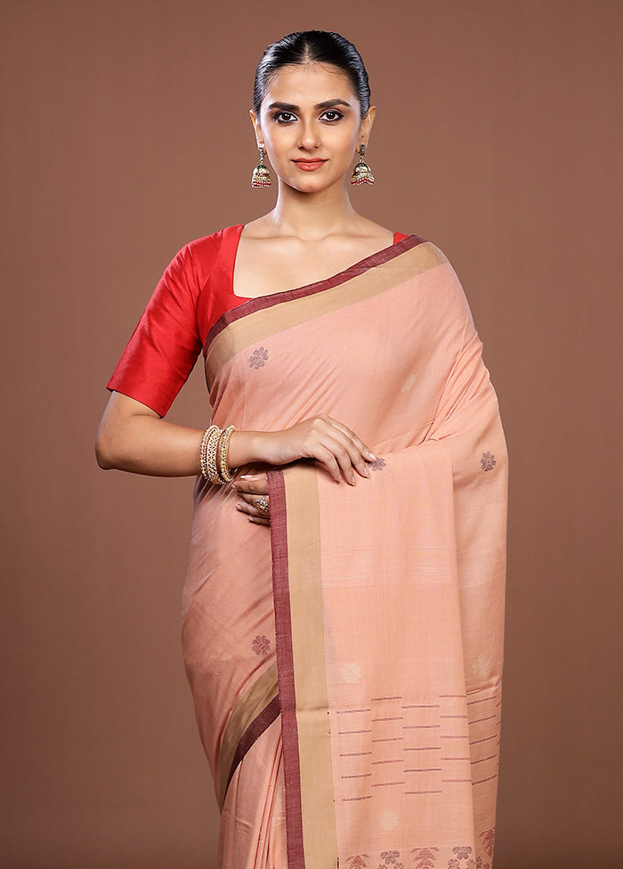 Pink Matka Silk Saree With Blouse Piece