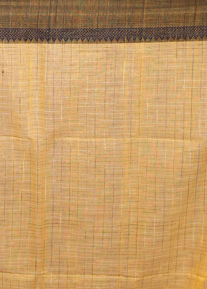 Yellow Matka Silk Saree With Blouse Piece