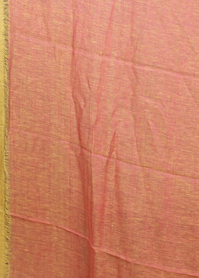 Yellow Linen Silk Saree With Blouse Piece