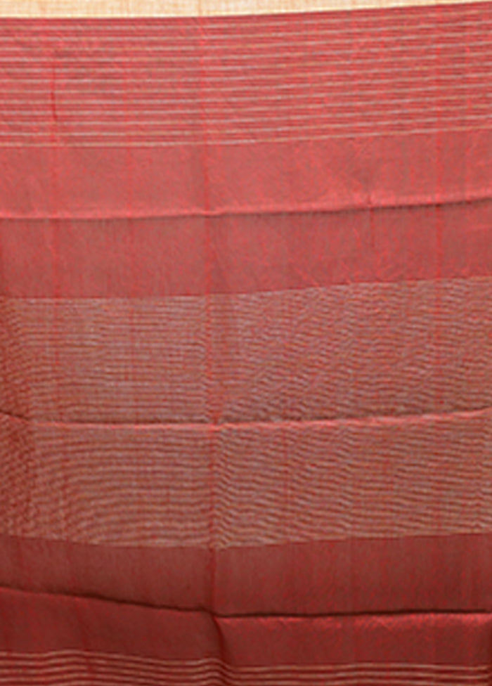 Green Linen Silk Saree With Blouse Piece