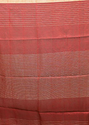 Green Linen Silk Saree With Blouse Piece