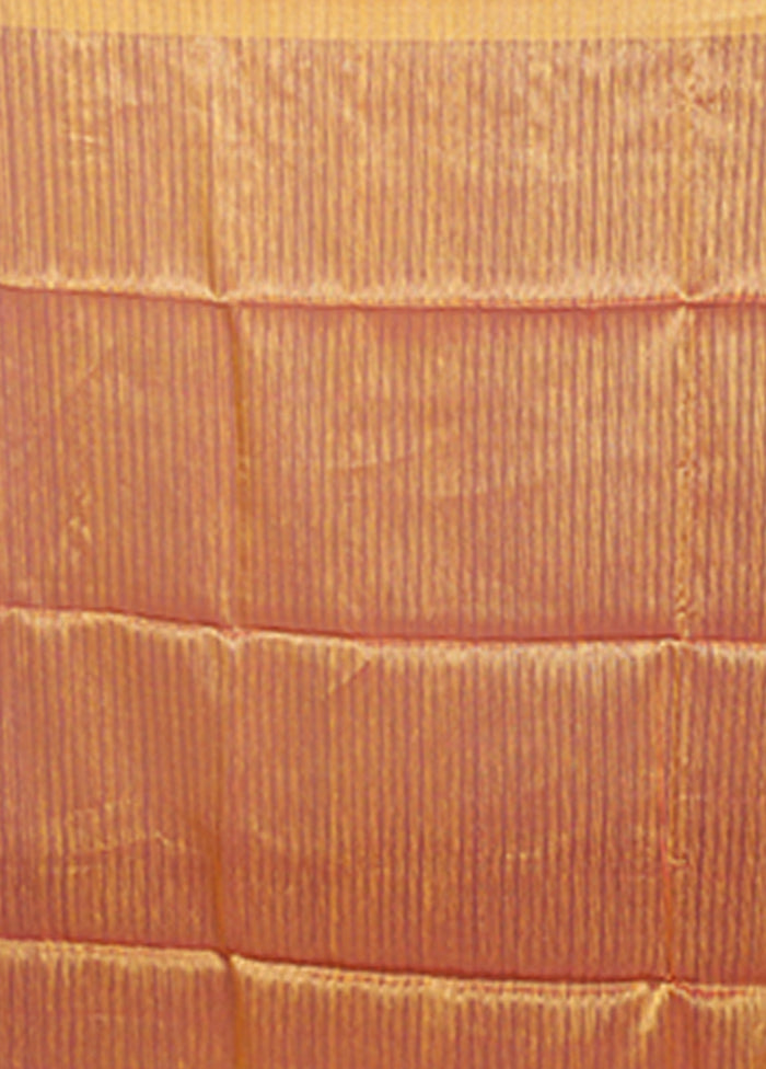 Yellow Matka Silk Saree With Blouse Piece