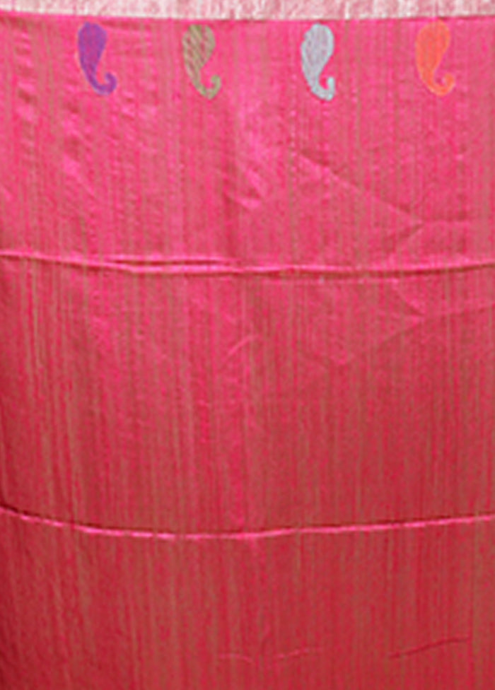 Yellow Handloom Matka Pure Silk Saree With Blouse Piece