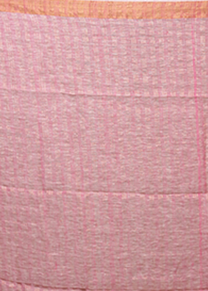 Pink Handloom Matka Pure Silk Saree With Blouse Piece