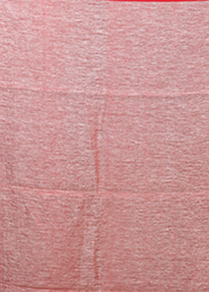 White Handloom Matka Pure Silk Saree With Blouse Piece