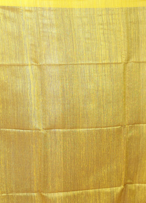 Yellow Handloom Matka Pure Silk Saree With Blouse Piece