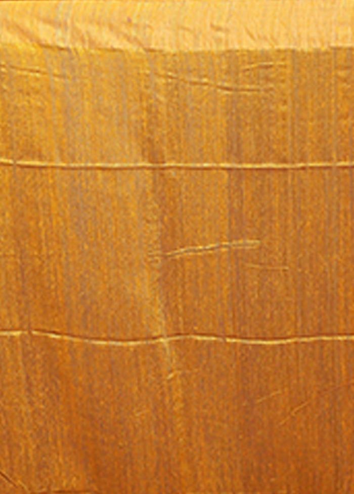 Yellow Handloom Matka Pure Silk Saree With Blouse Piece