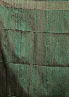 Green Handloom Matka Pure Silk Saree With Blouse Piece