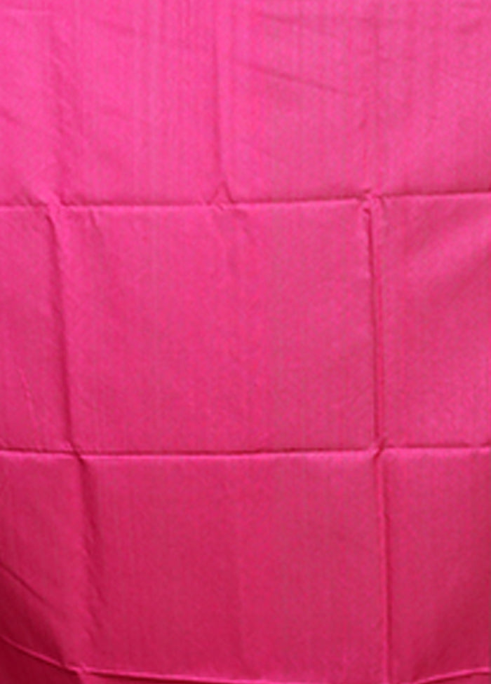 Pink Handloom Matka Pure Silk Saree With Blouse Piece