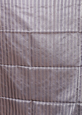 Grey Handloom Matka Pure Silk Saree With Blouse Piece