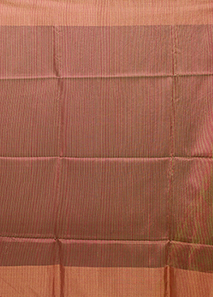 Green Handloom Matka Pure Silk Saree With Blouse Piece