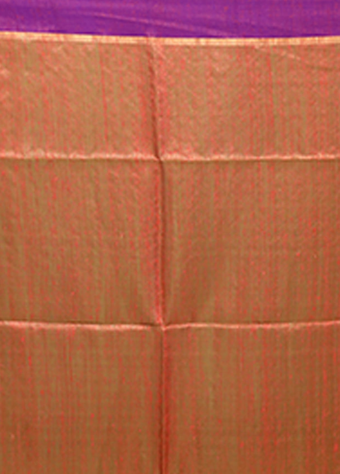 Green Handloom Matka Pure Silk Saree With Blouse Piece