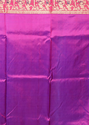 Blue Handloom Baluchari Pure Silk Saree With Blouse Piece