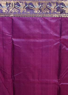 Pink Handloom Baluchari Pure Silk Saree With Blouse Piece