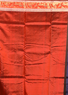 Blue Handloom Baluchari Pure Silk Saree With Blouse Piece