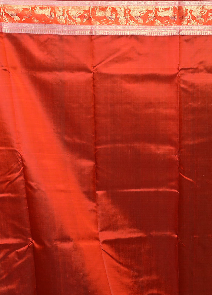 Blue Handloom Baluchari Pure Silk Saree With Blouse Piece