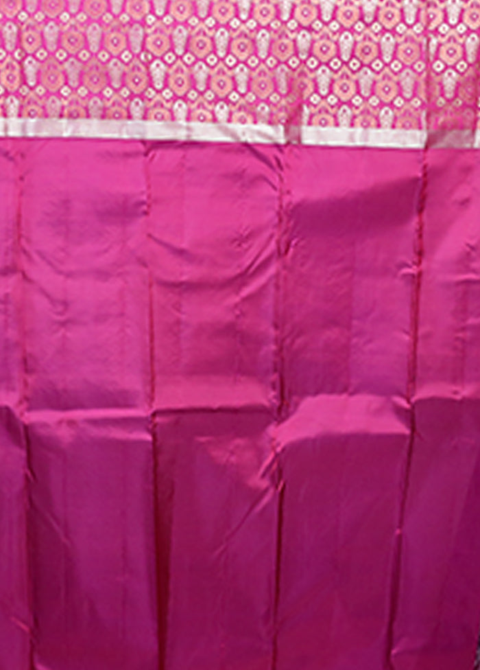 Blue Handloom Kanchipuram Pure Silk Saree With Blouse Piece