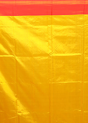 Yellow Handloom Katan Pure Silk Saree With Blouse Piece